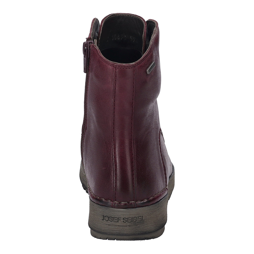 Josef Seibel Waterproof Lace Up Leather Boot - Plum 5 Shaws Department Stores