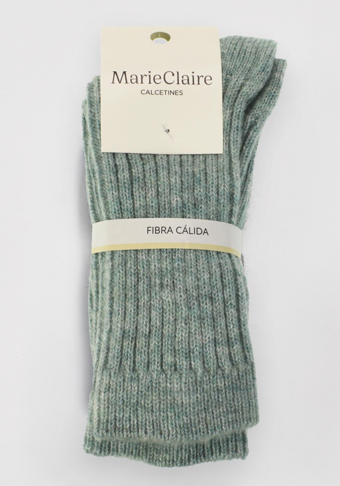 Ladies Ribbed Wool Socks - Green