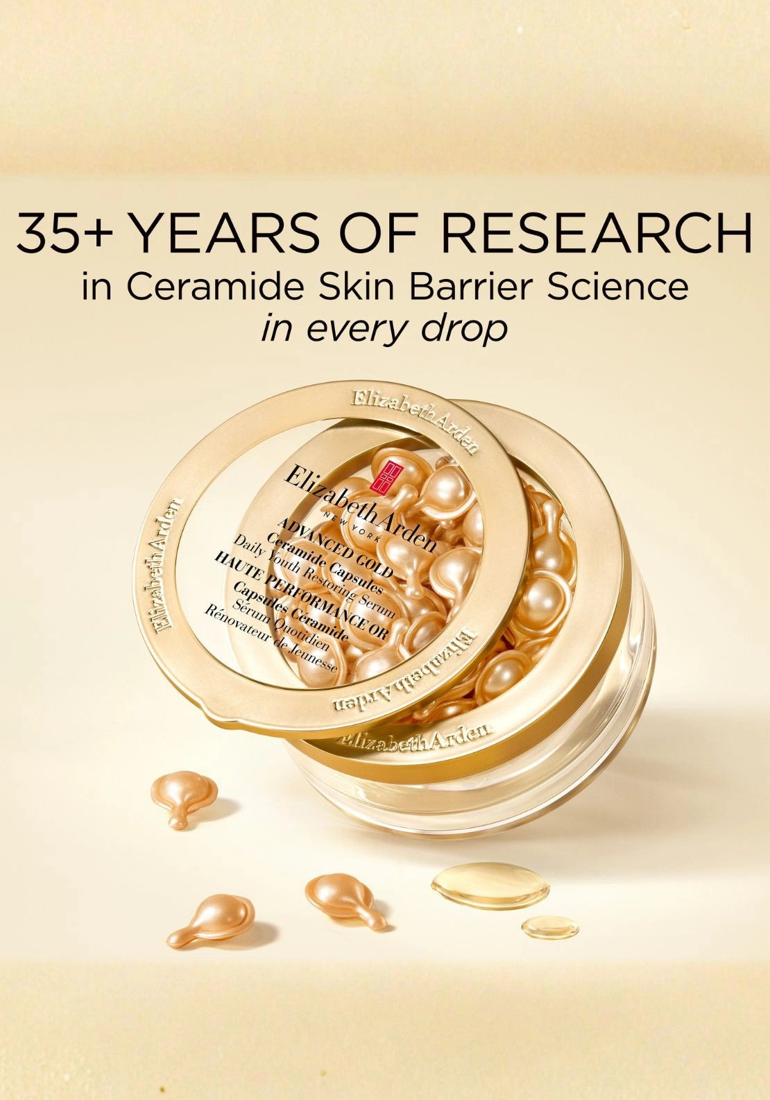 Elizabeth Arden Advanced Gold Ceramide Capsules Daily Youth Restoring Serum 90 Capsules 2 Shaws Department Stores