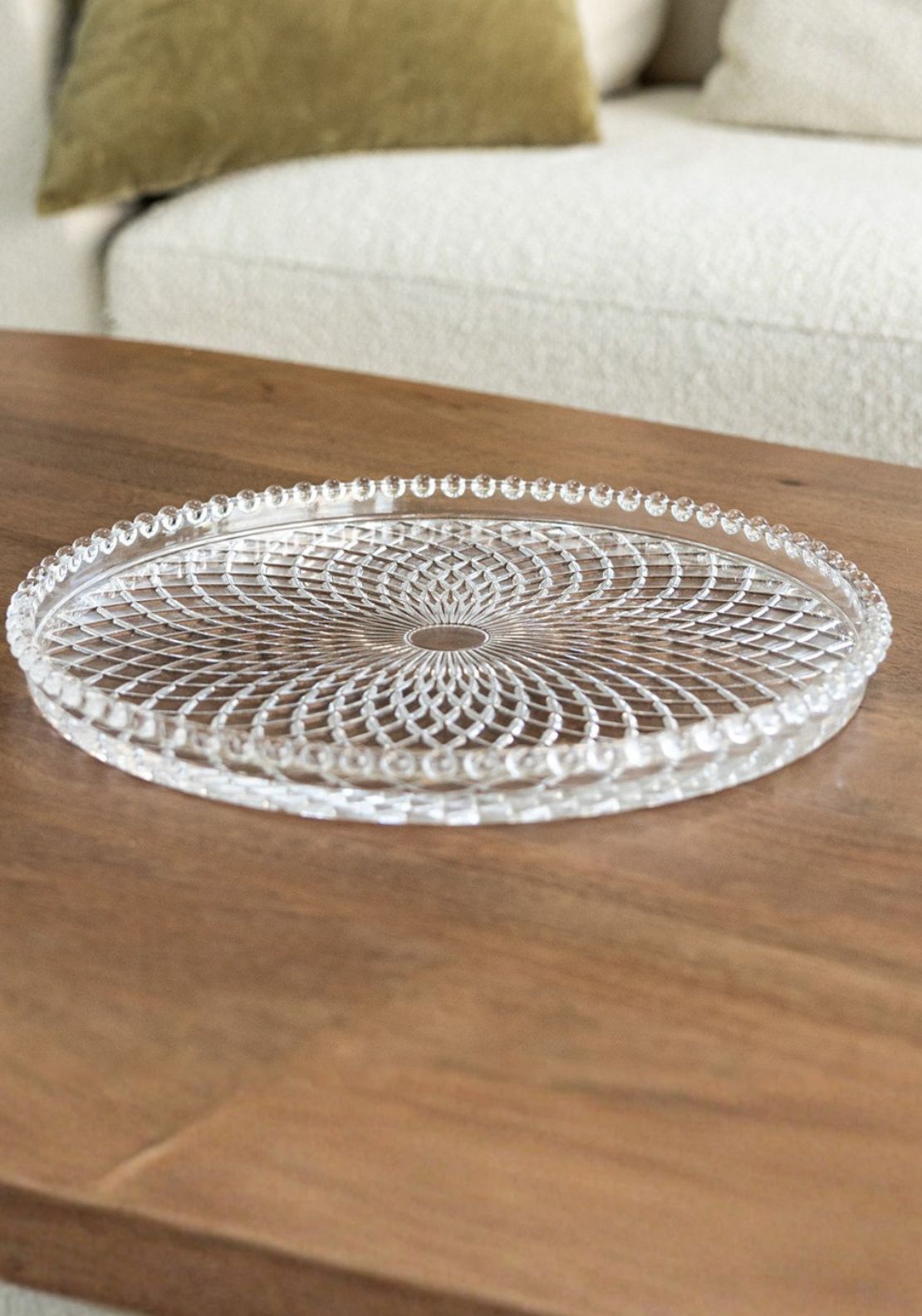 Killarney Crystal Muckross Round Tray - Clear 1 Shaws Department Stores