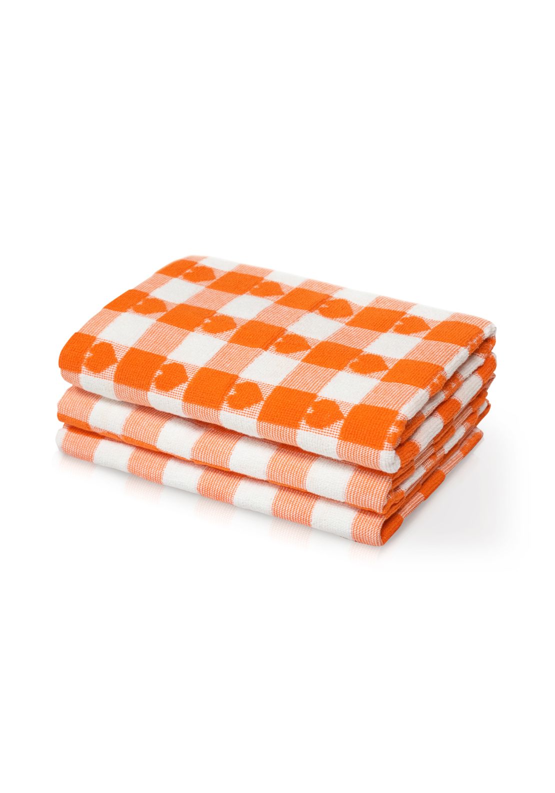 The Home Collection Hearts Check Tea Towel - Orange 1 Shaws Department Stores