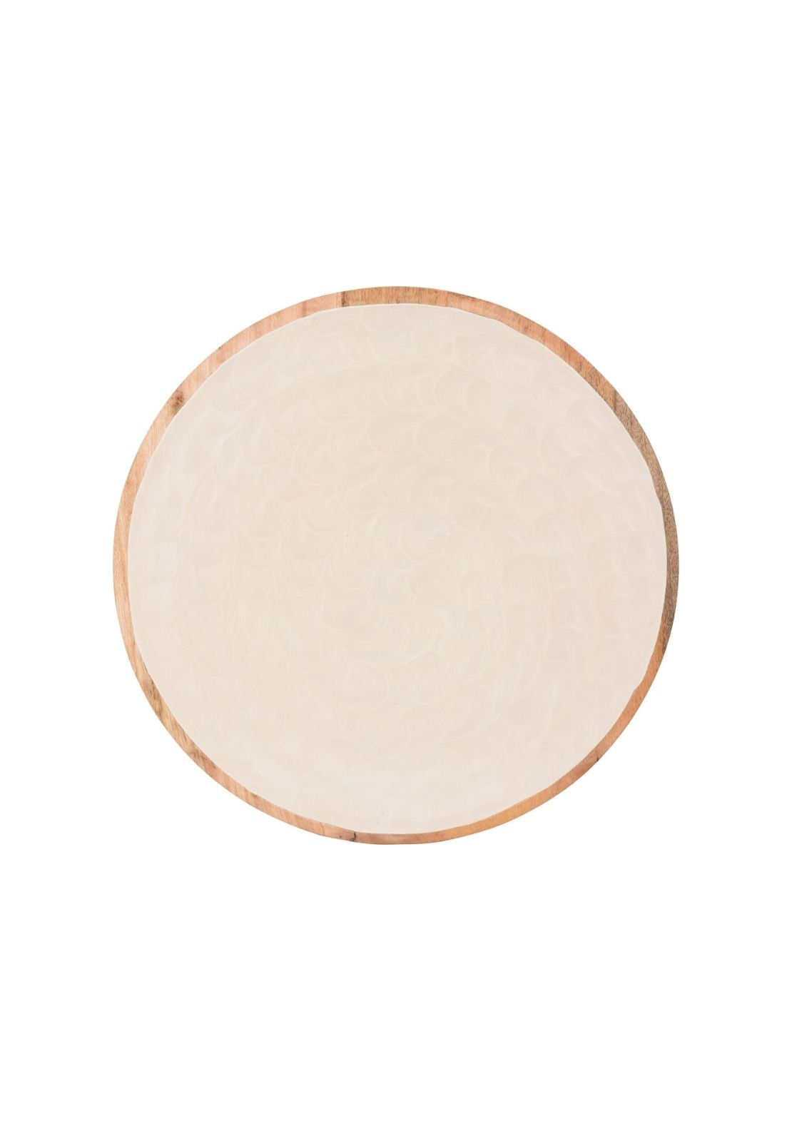 Mango Wood Plate Round Large - Nude