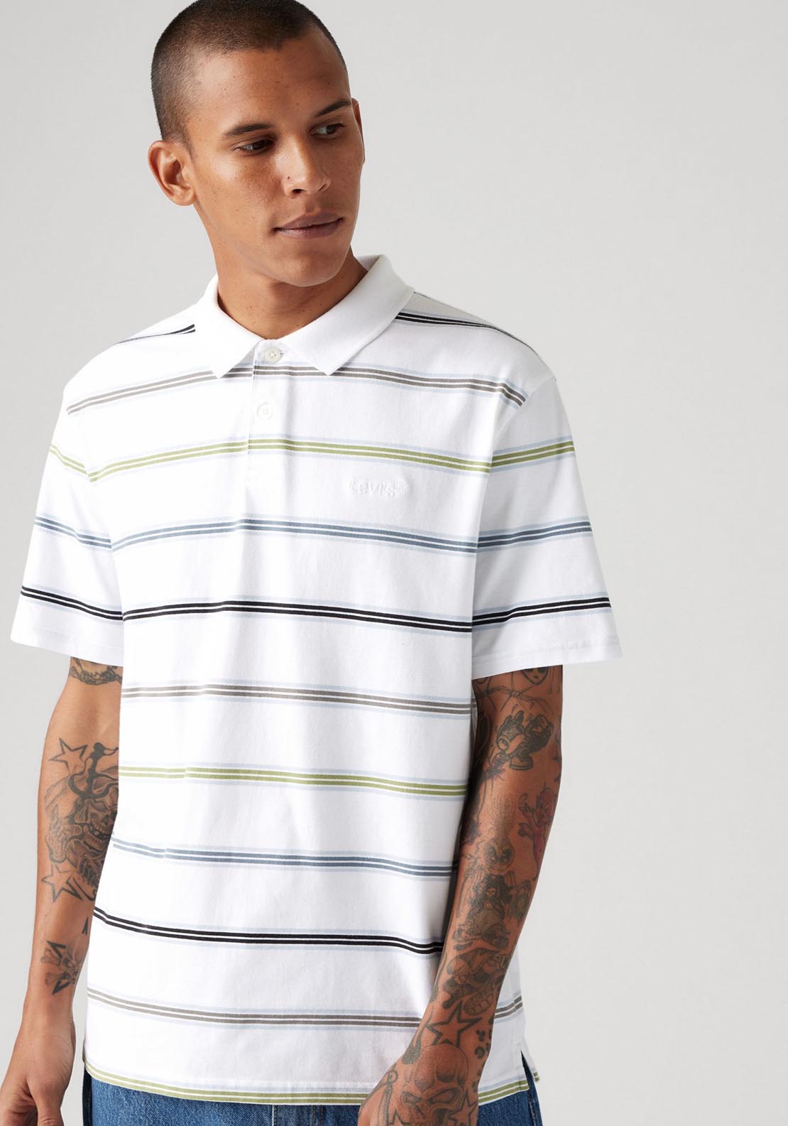 Levis Polo Shirt - Rowan Stripe Bright 3 Shaws Department Stores