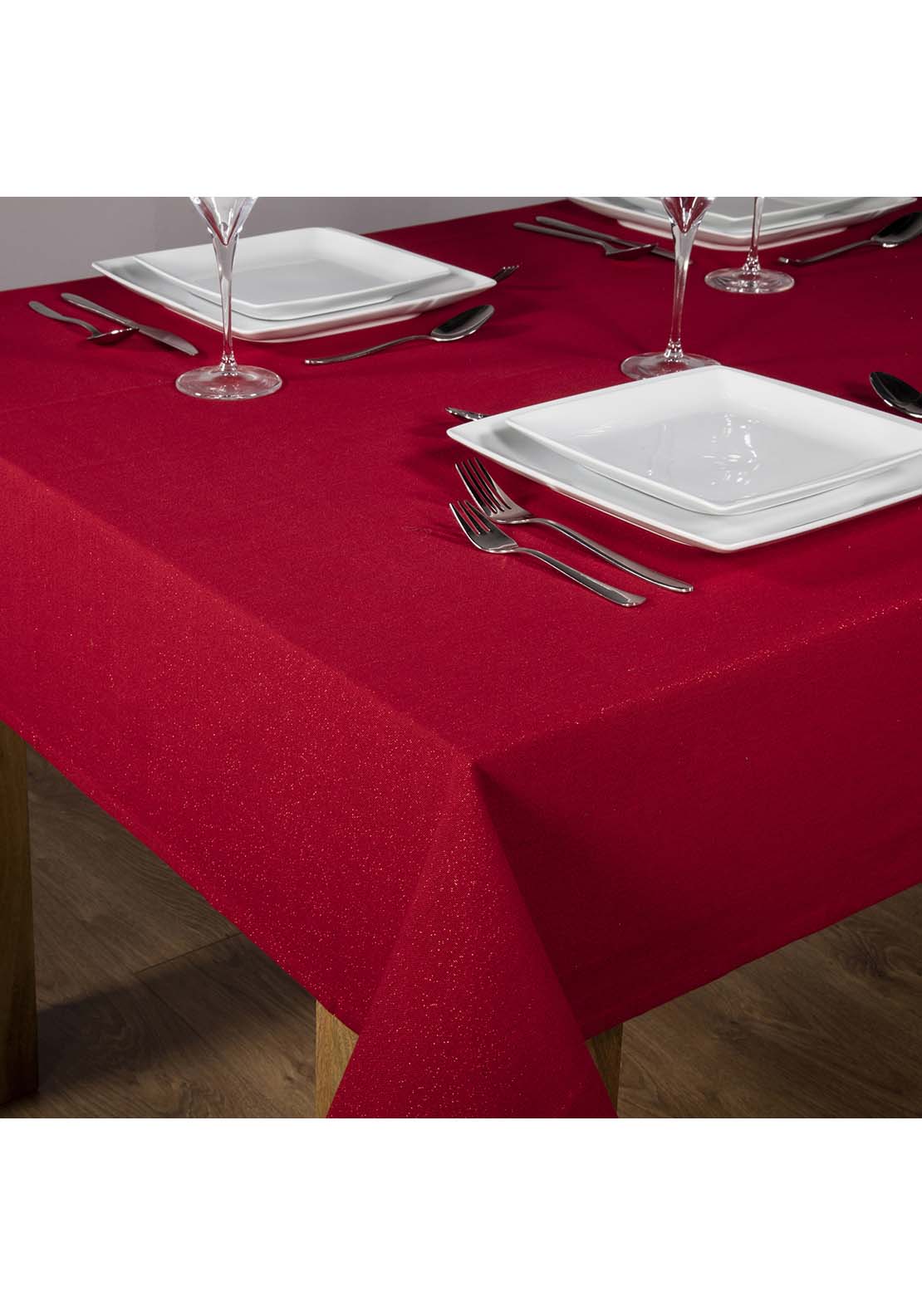 The Home Christmas Red Glittered Tablecloth 3 Shaws Department Stores