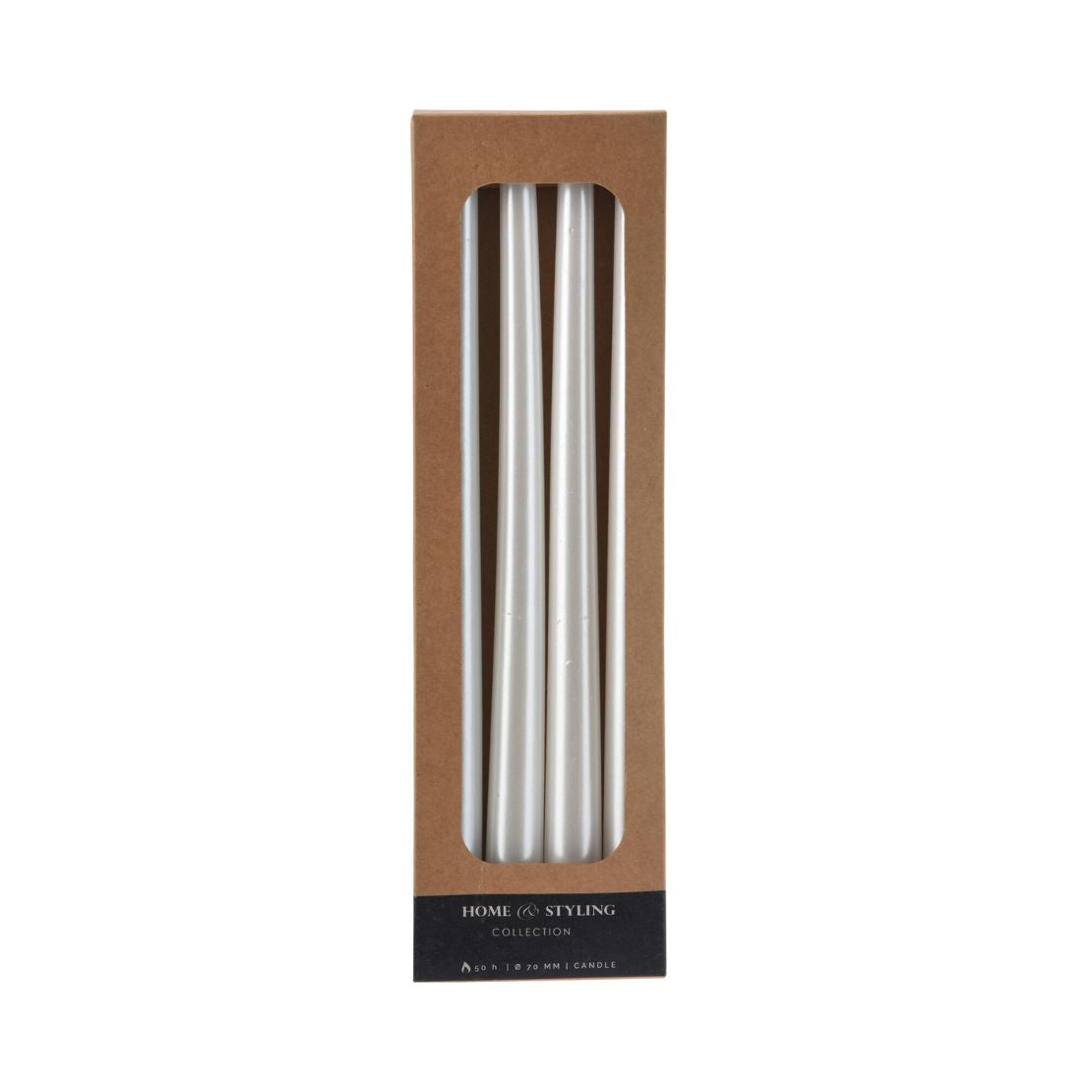 4 Piece White Dinner Candles