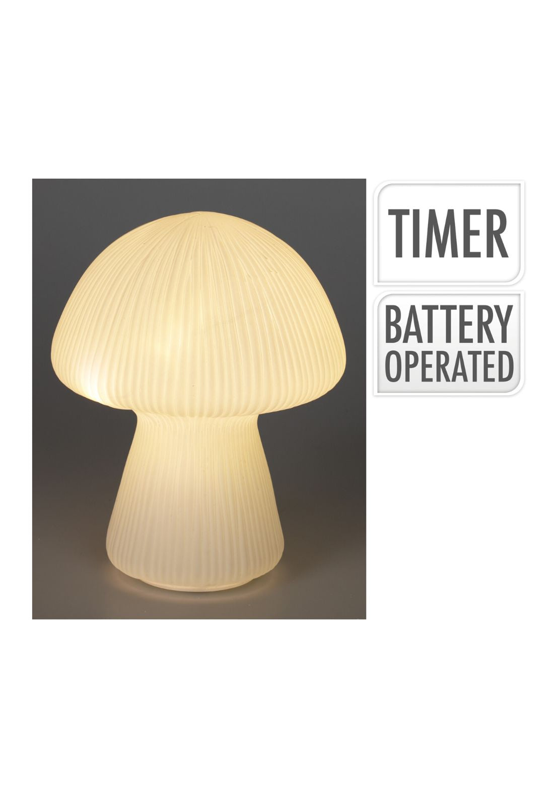 The Home Collection Large Led Mushroom Light 16X20Cm, White 2 Shaws Department Stores