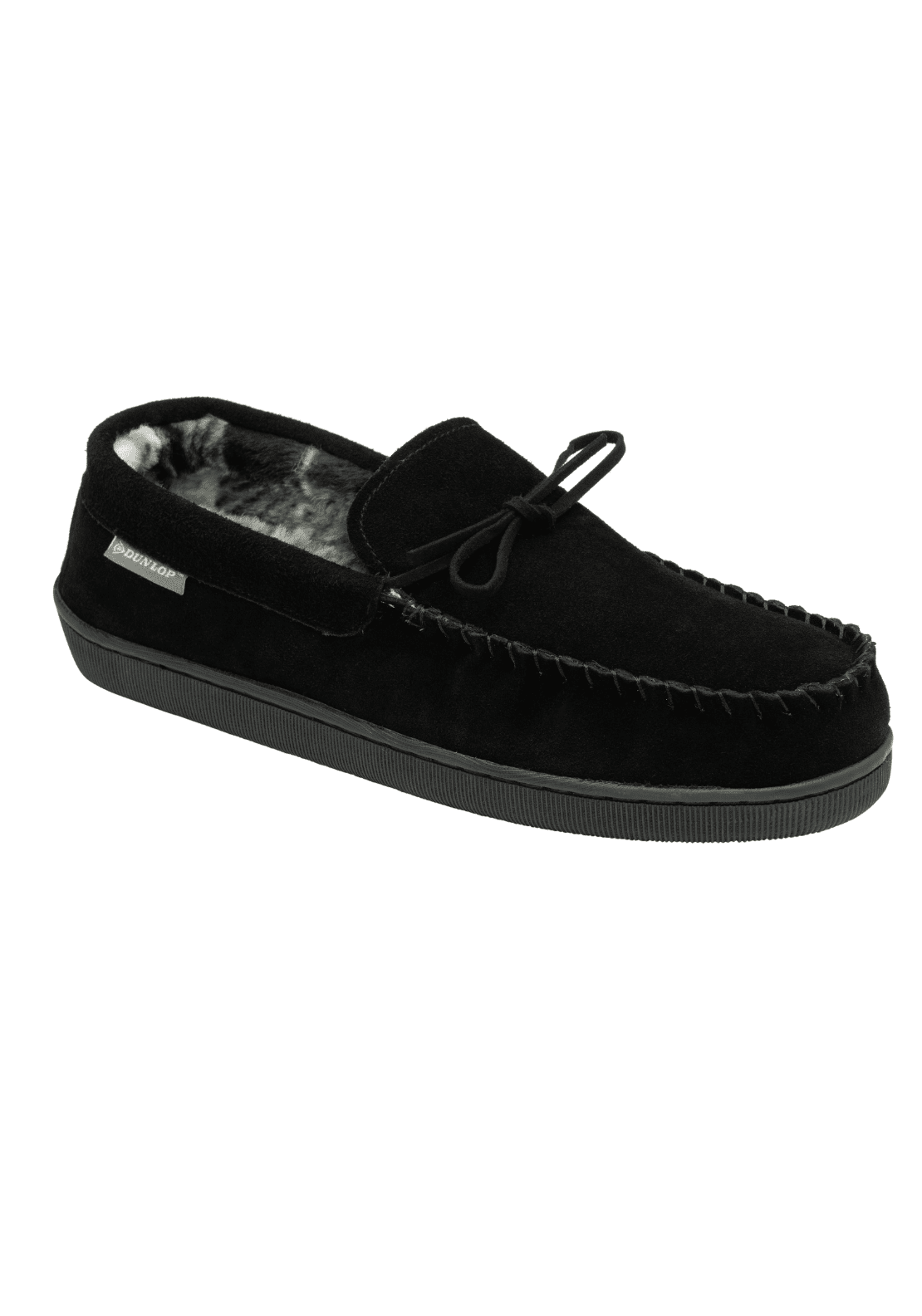 Dunlop Adrian grey slipper - Black 2 Shaws Department Stores