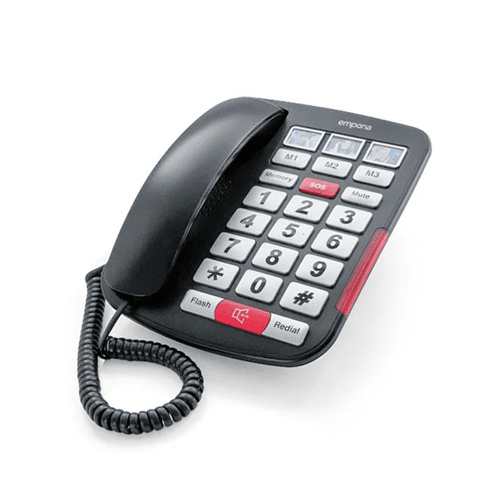 Emporia AMPLi40 Big-Button Amplified Corded Home Phone - Black/Silver 1 Shaws Department Stores