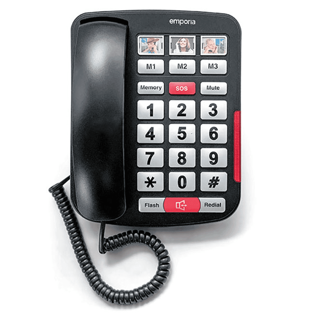 AMPLi40 Big-Button Amplified Corded Home Phone - Black/Silver