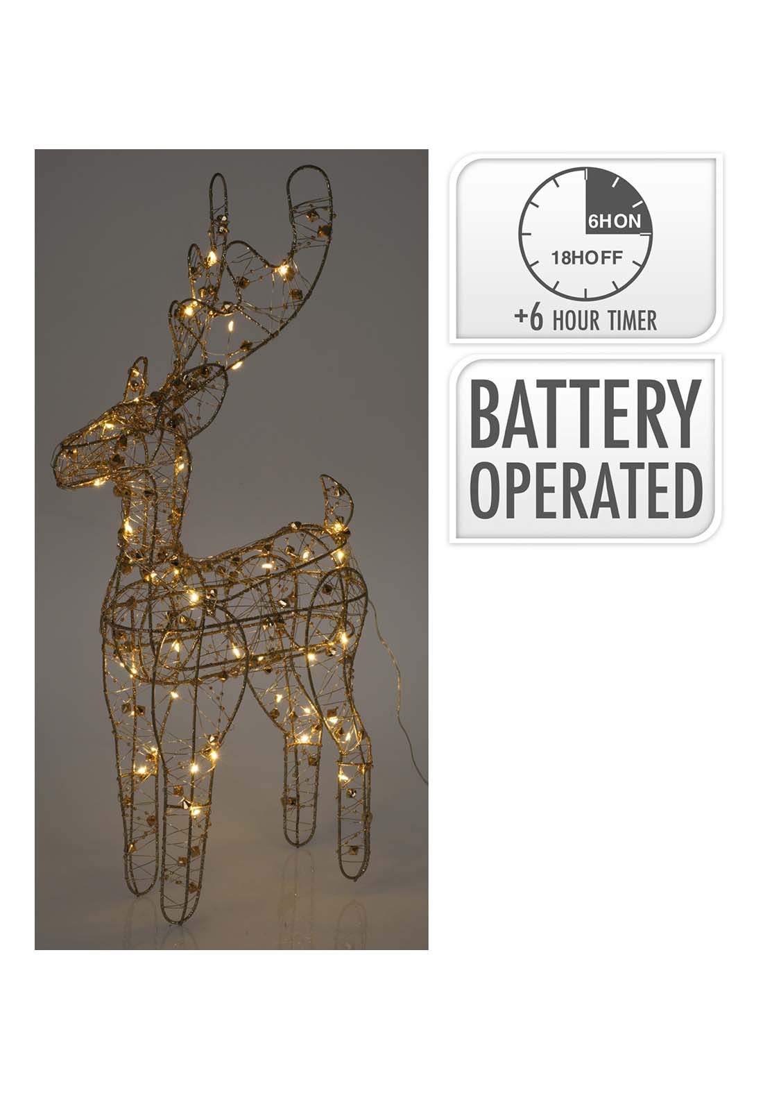 The Home Christmas Christmas 40 LED Reindeer - Gold 1 Shaws Department Stores