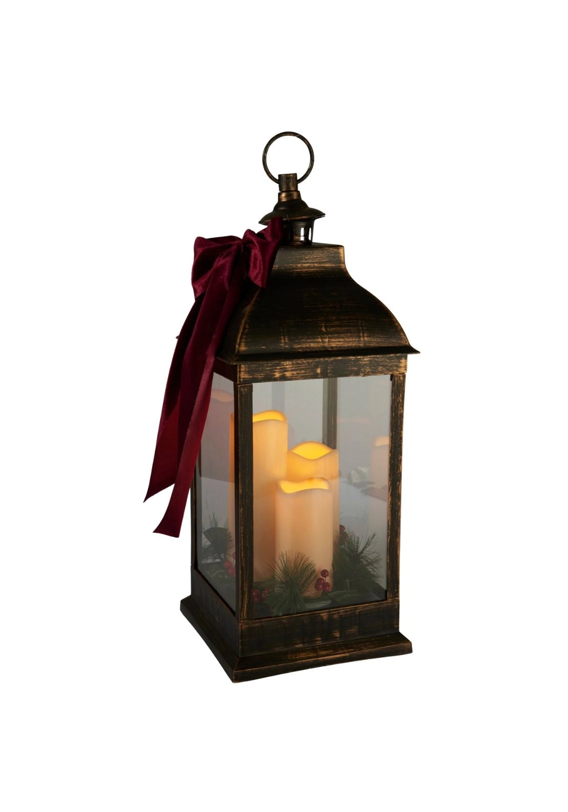 Lantern With Candles - Black