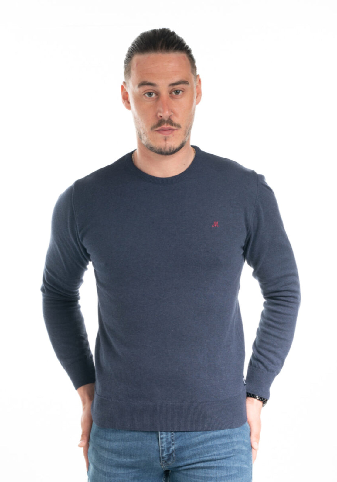 Ariana Crew Neck Knit - Navy