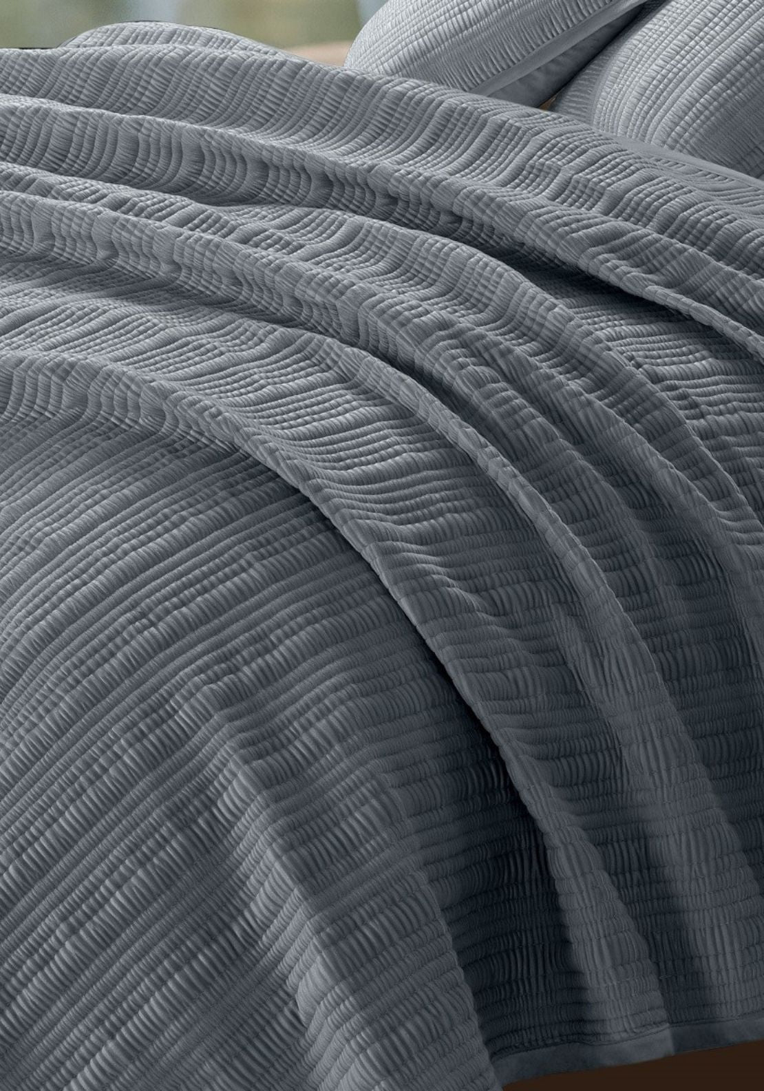 The Home Collection 100% Cotton Ashbury Throw - Grey 2 Shaws Department Stores