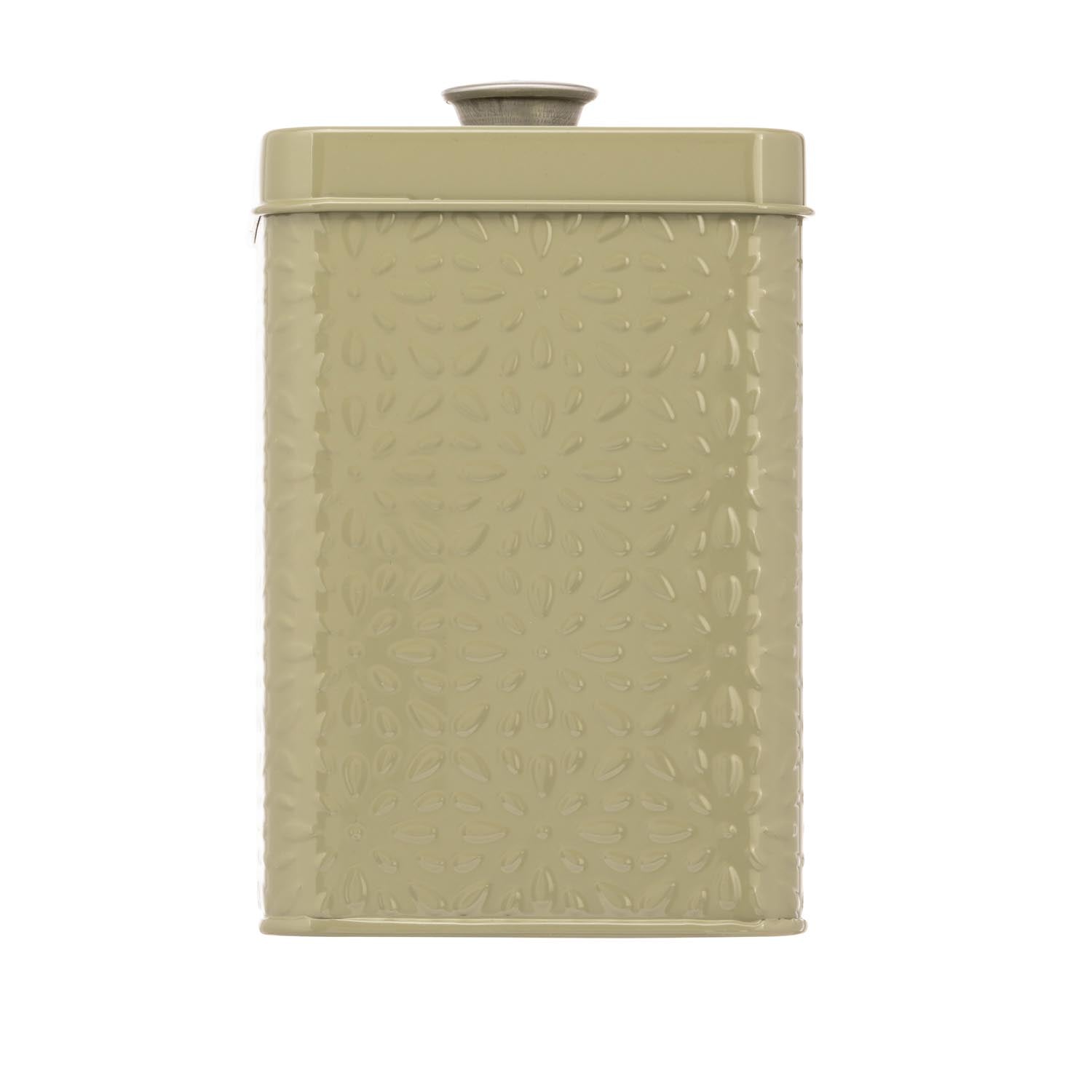 The Home Artisan Street Embossed Storage Can - Green 1 Shaws Department Stores
