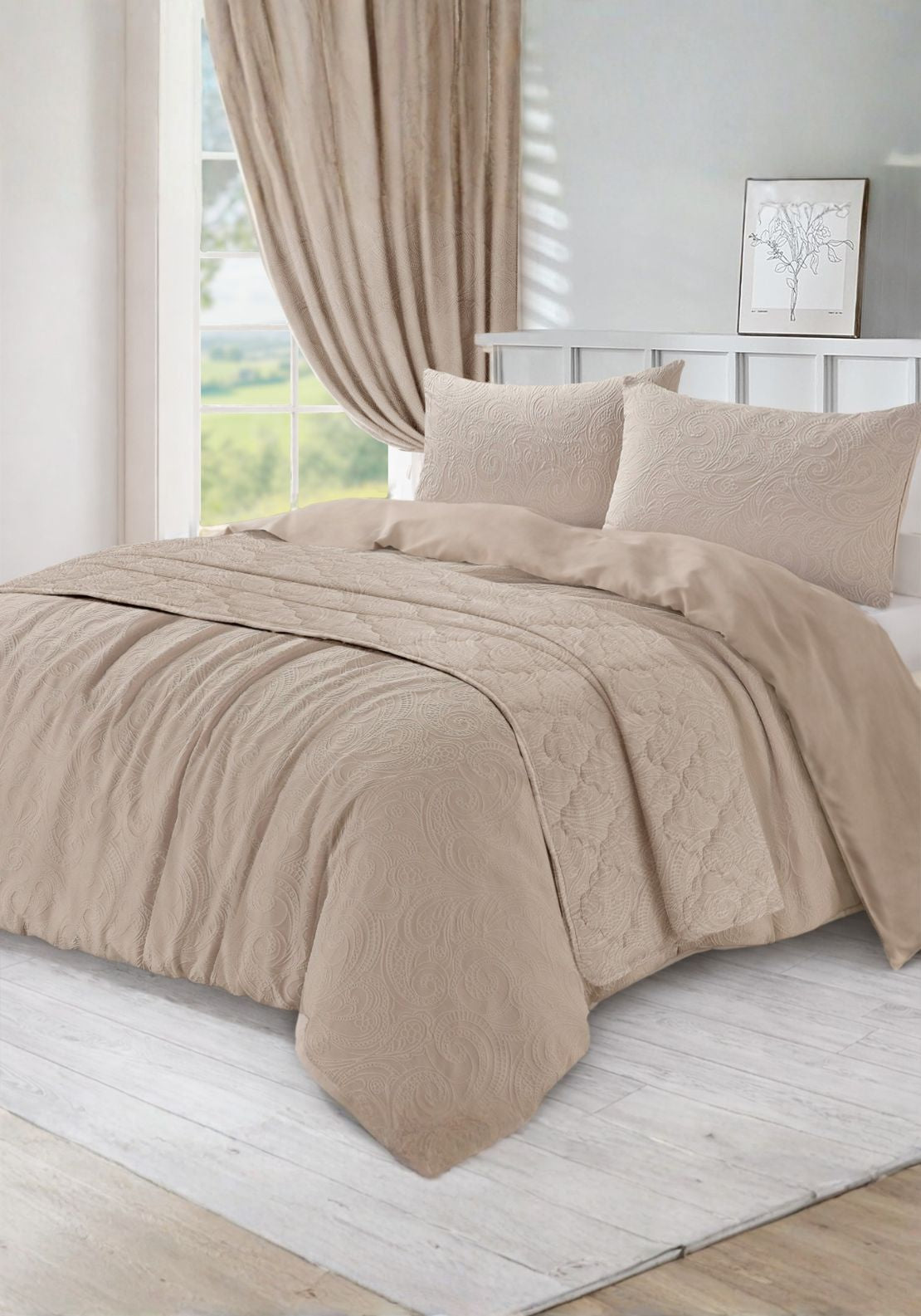 Heather &amp; Ferne Astoria Throw - Nude 1 Shaws Department Stores