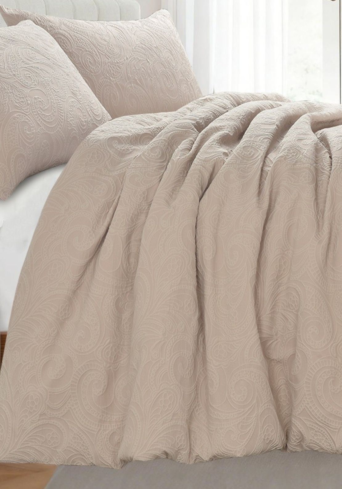 Heather &amp; Ferne Astoria Duvet Cover Set - Nude 2 Shaws Department Stores