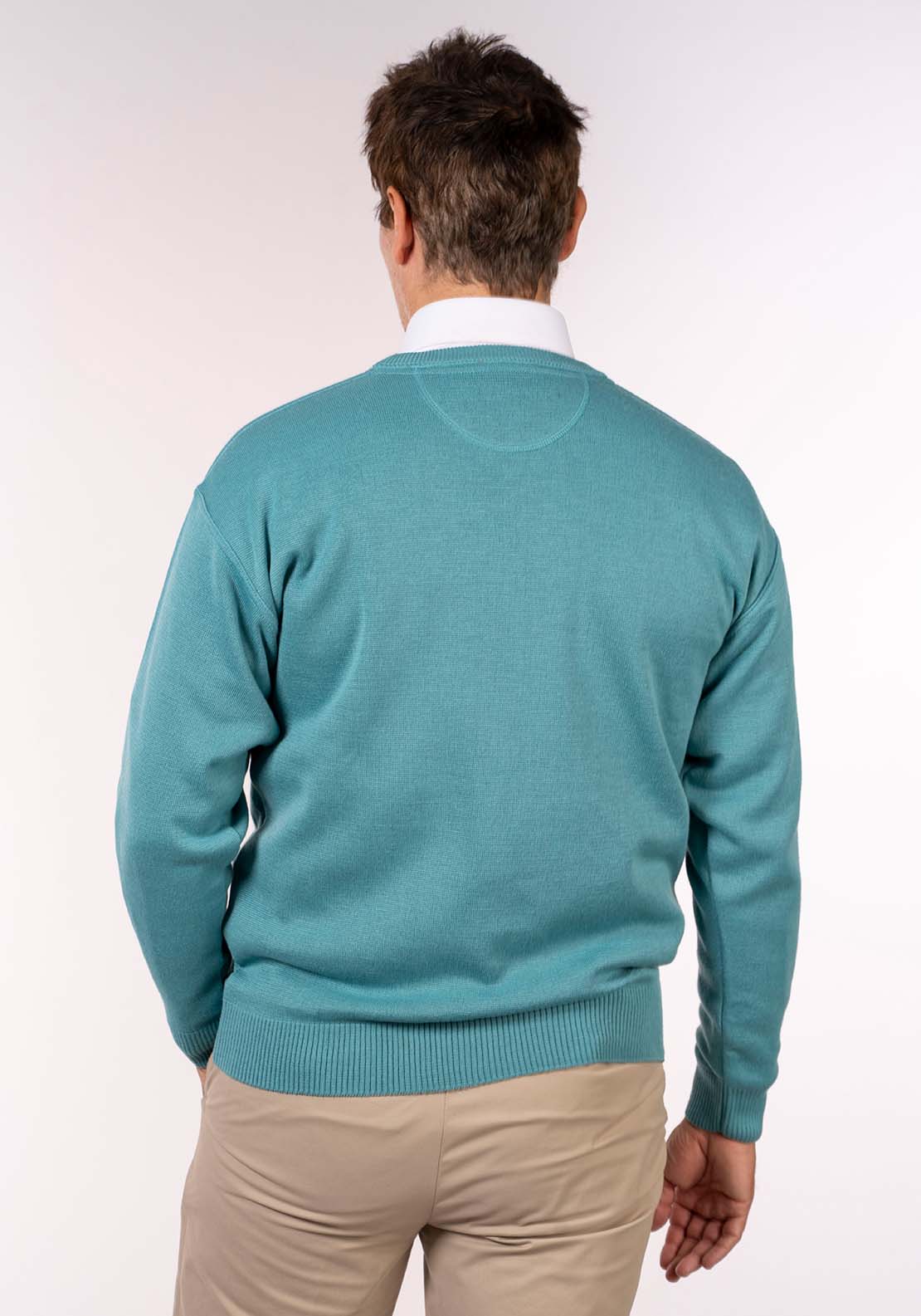 Yeats Plain Crew Neck Knit - Malta Mint 4 Shaws Department Stores