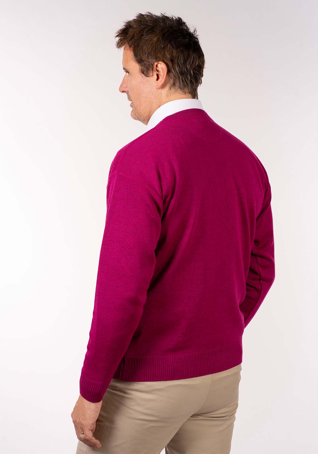 Yeats Plain Crew Neck Knit - Cerice Rose 3 Shaws Department Stores