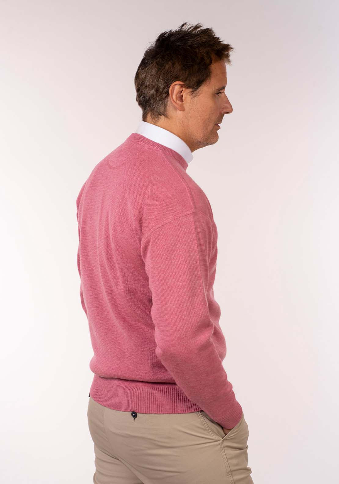 Yeats Plain Crew Neck Knit - Rose 3 Shaws Department Stores