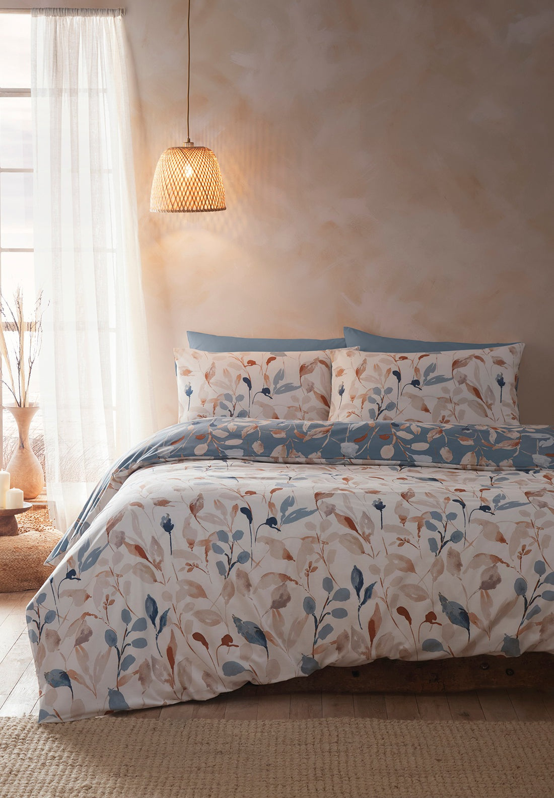 The Home Collection Amina Duvet Cover Set - Blue 2 Shaws Department Stores