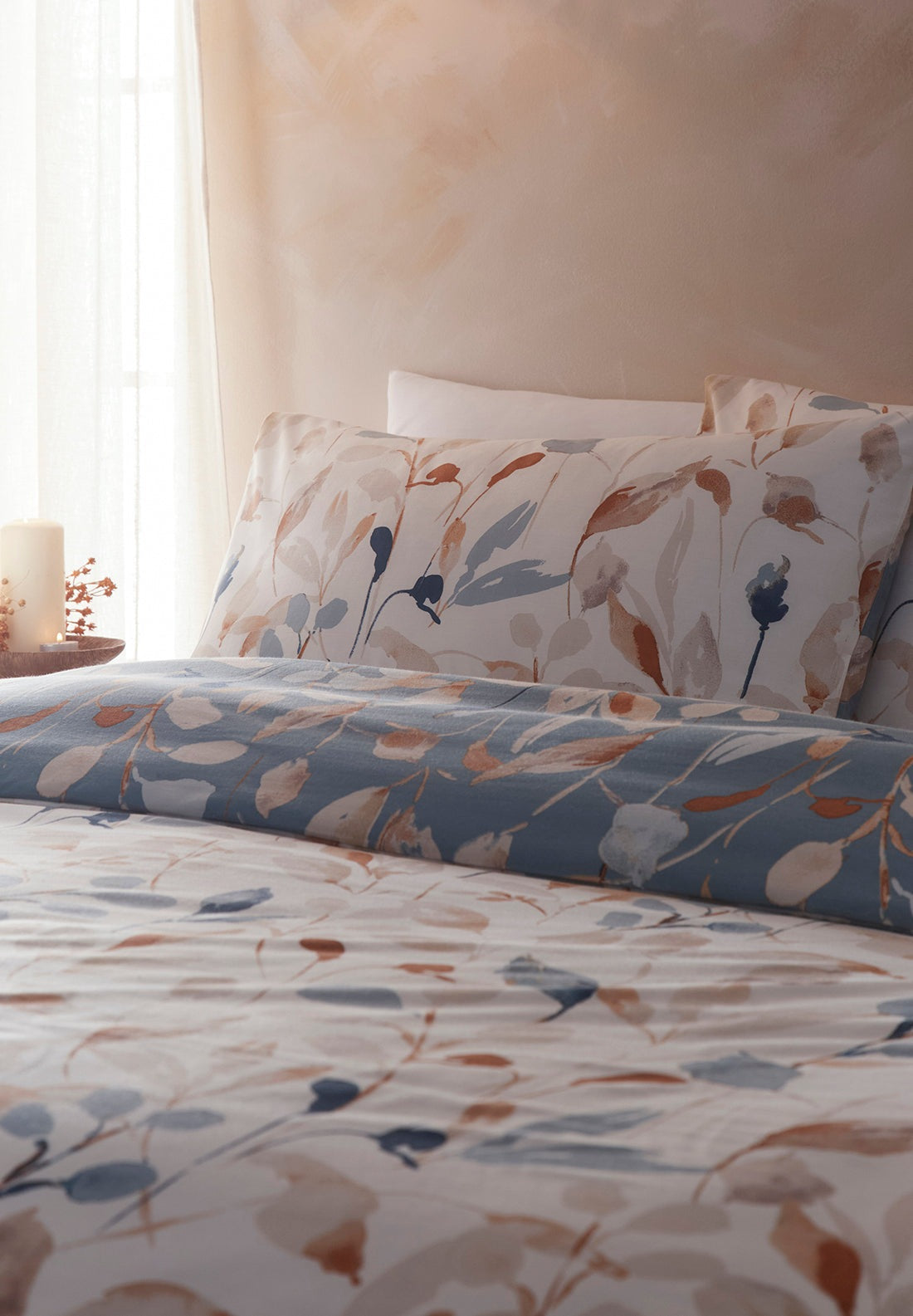 The Home Collection Amina Duvet Cover Set - Blue 3 Shaws Department Stores