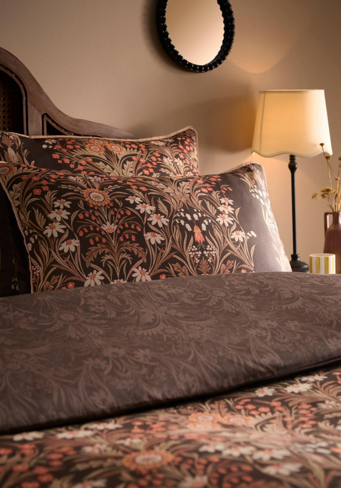Heather &amp; Ferne 100% Cotton Alice Duvet Cover Set - Brown 1 Shaws Department Stores