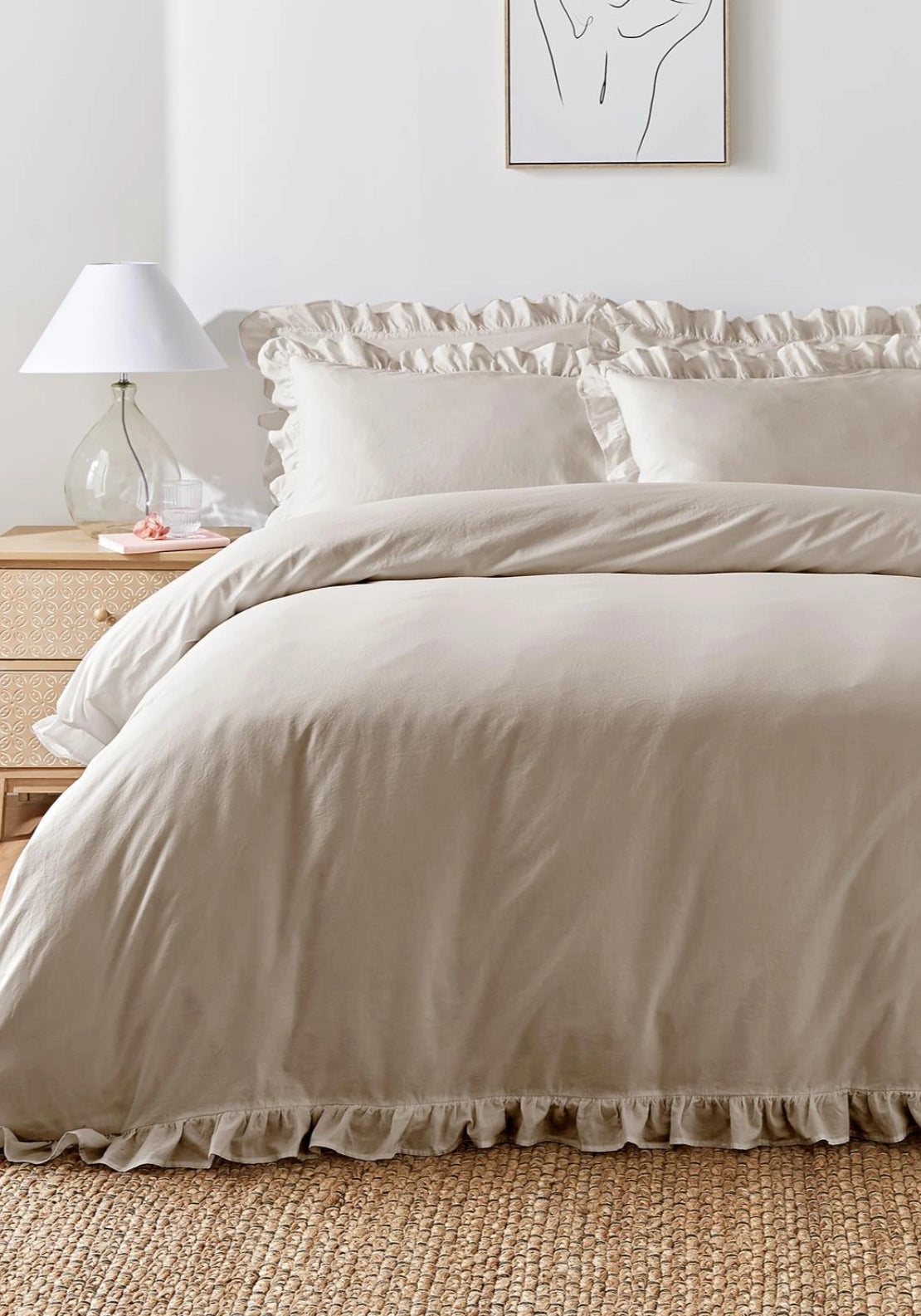 Casey Frill Duvet Cover Set - Beige