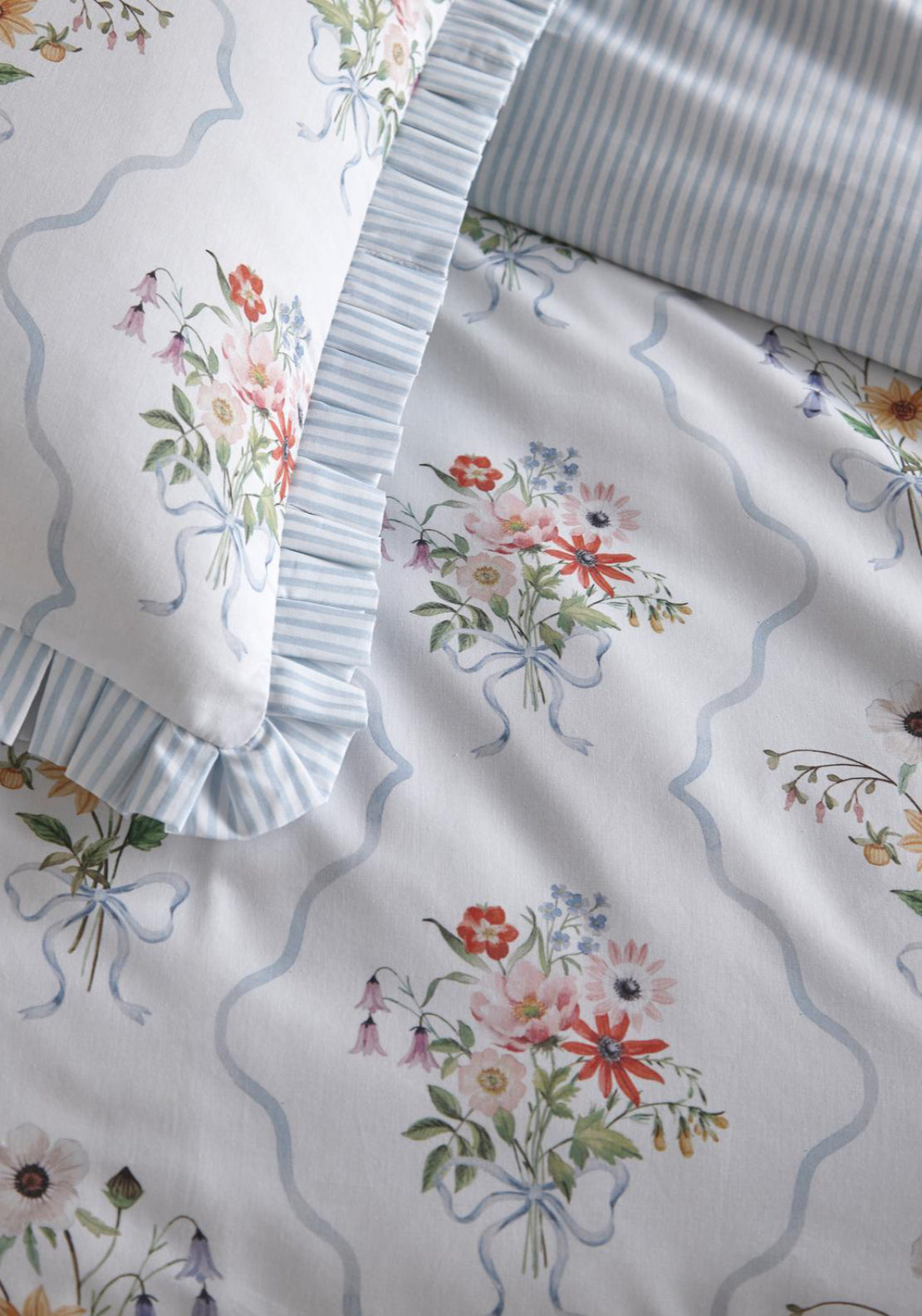 Heather &amp; Ferne 100% Cotton Floral Bouquet Duvet Cover Set - Multi 4 Shaws Department Stores