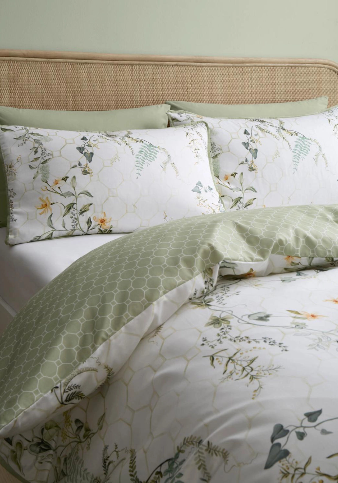 Garden Trellis Duvet Cover Set - Green