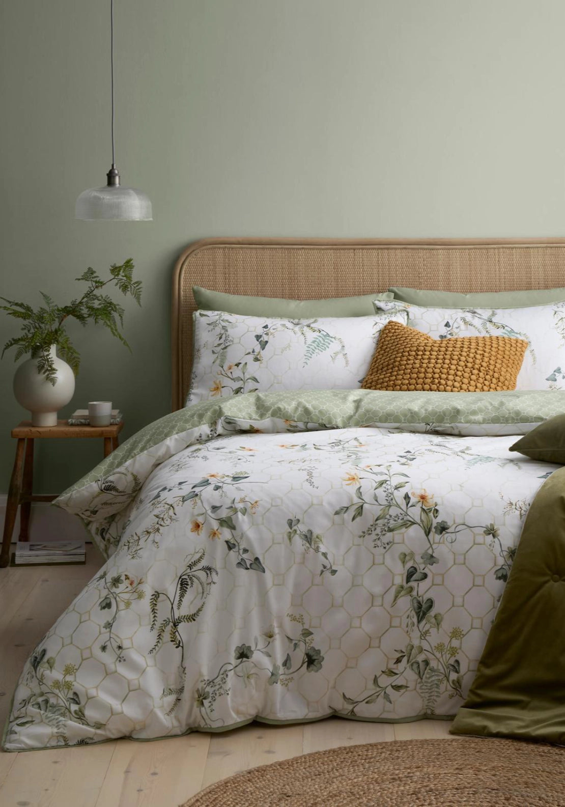 Garden Trellis Duvet Cover Set - Green