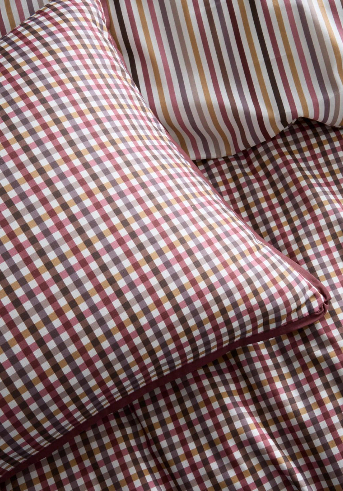 Mini Check Duvet Cover Set - Berry