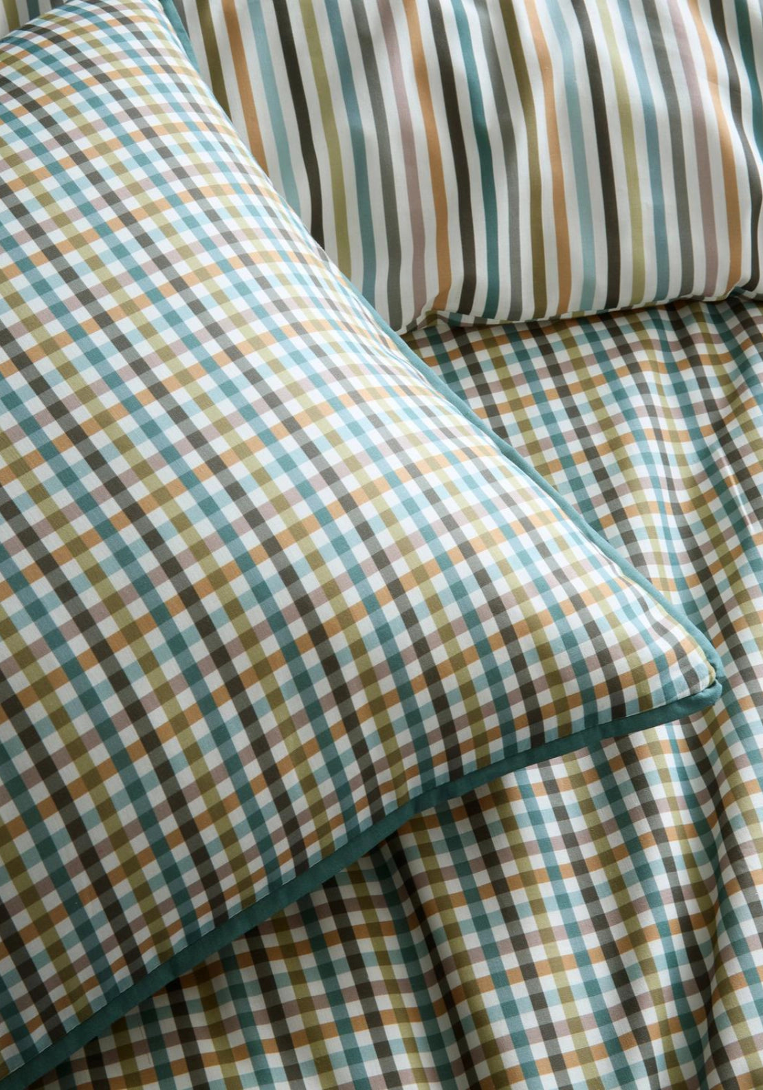 Mini Check Duvet Cover Set - Green