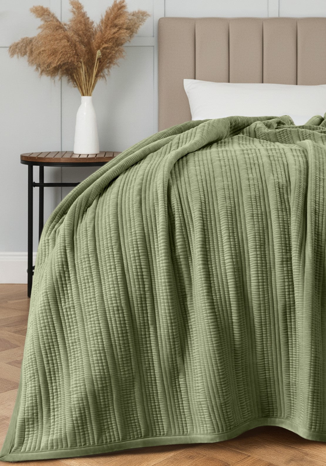 The Home Collection 100% Cotton Ashbury Throw - Green 1 Shaws Department Stores
