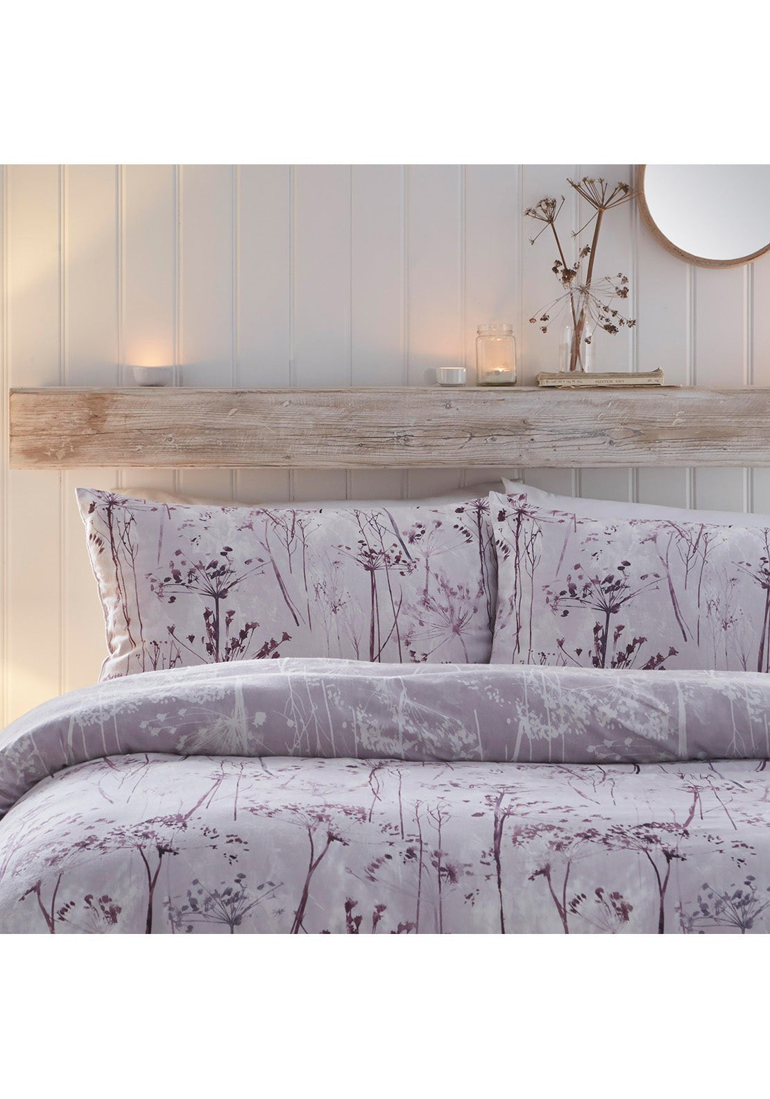  The Home Collection Stems Duvet Cover Set - Lilac 2 Shaws Department Stores