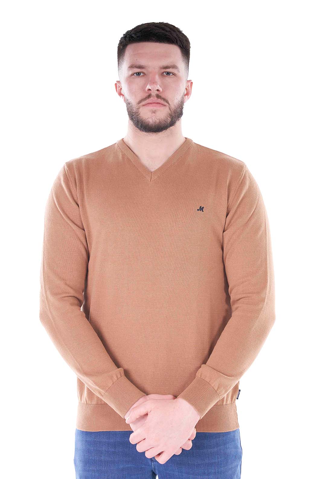 Mineral Azenha Vneck Knit - Biscuit 1 Shaws Department Stores