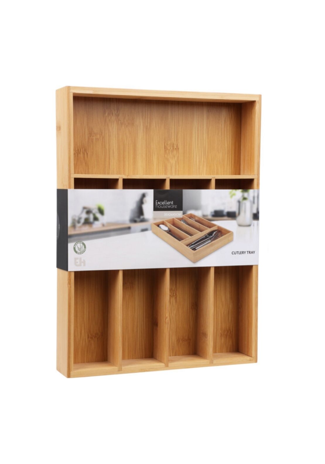 Bamboo Cutlery Tray - Green