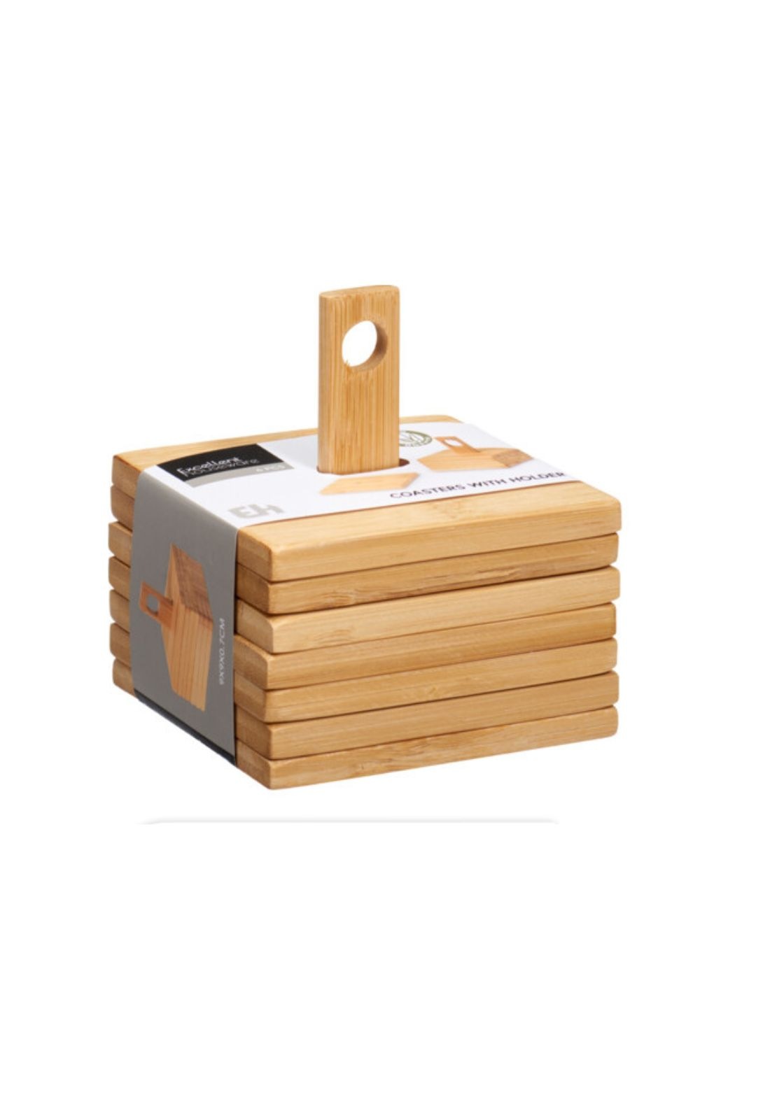 The Home Collection Set of 6 Bamboo Coasters - Green 1 Shaws Department Stores