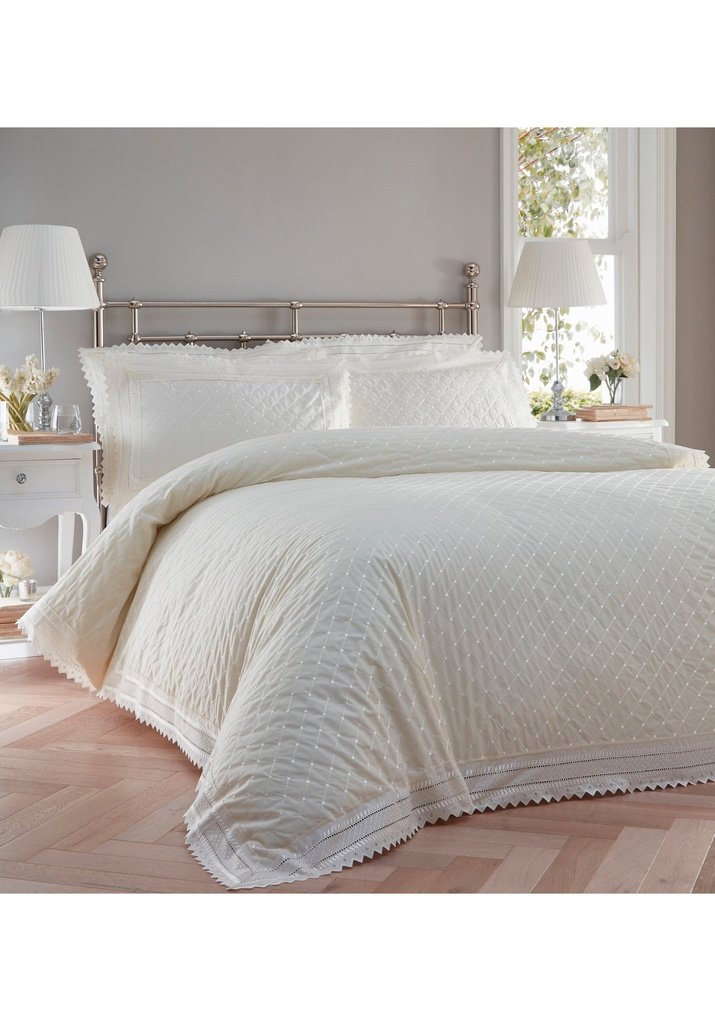  The Home Balmoral Duvet Cover Set - Ecru 1 Shaws Department Stores