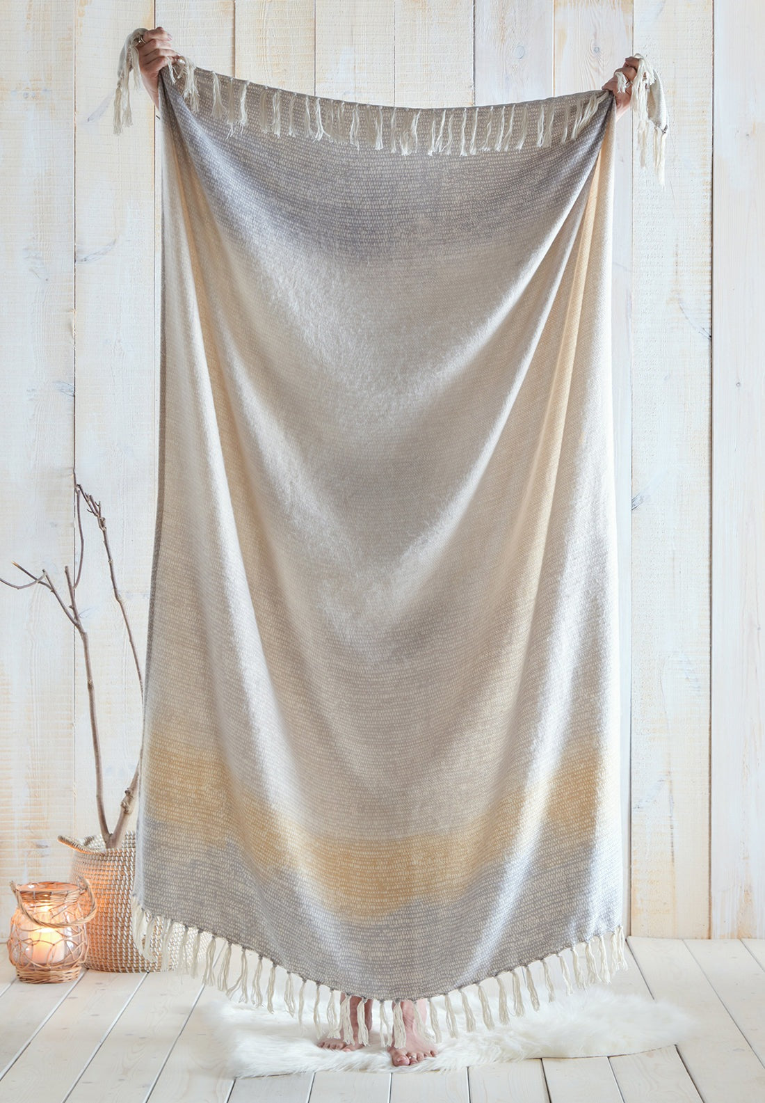 The Home Collection Banded Ochre 130X180Cm Throw 2 Shaws Department Stores