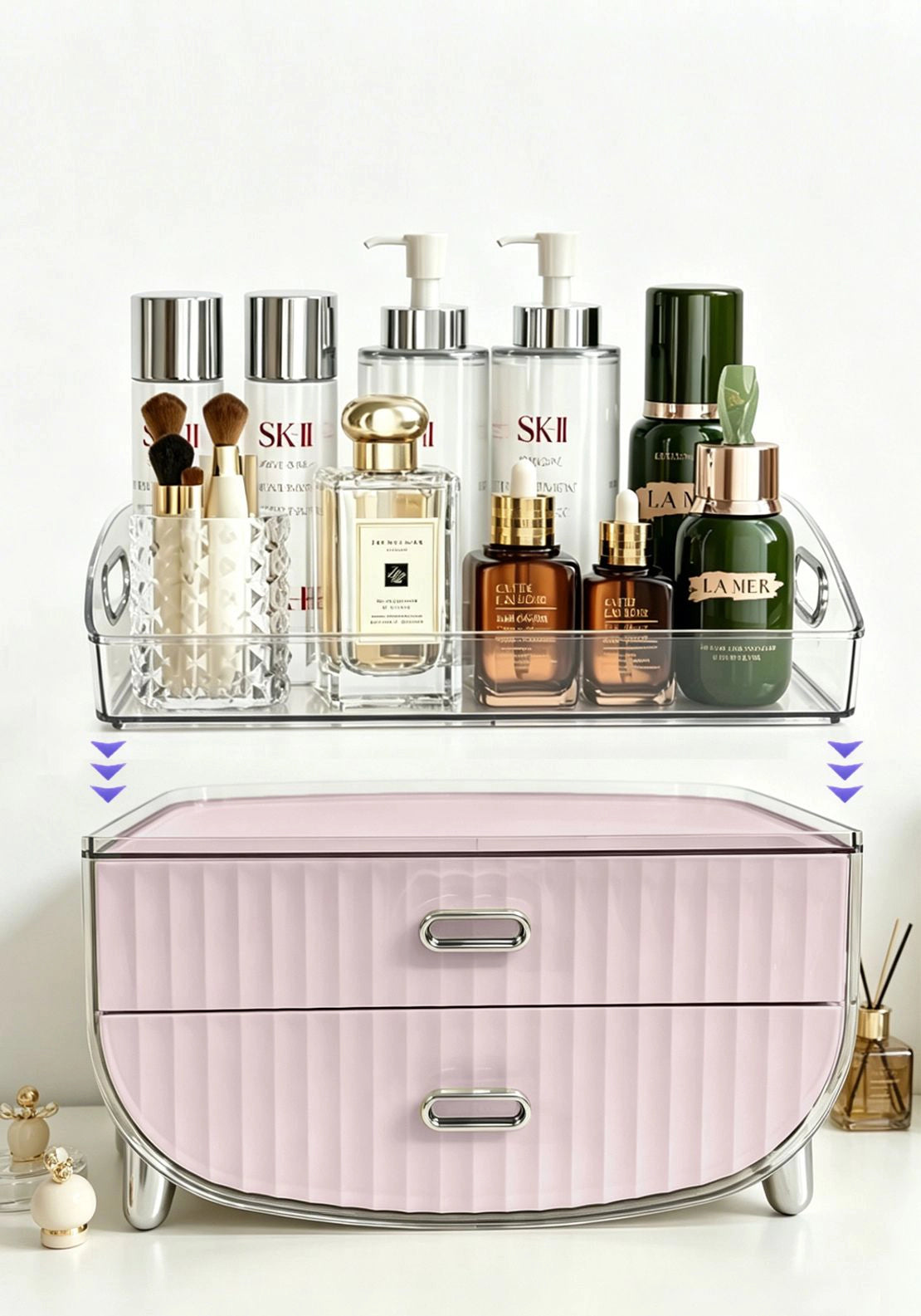 The Home Collection Cosmetic Storage Box - Pink 2 Shaws Department Stores