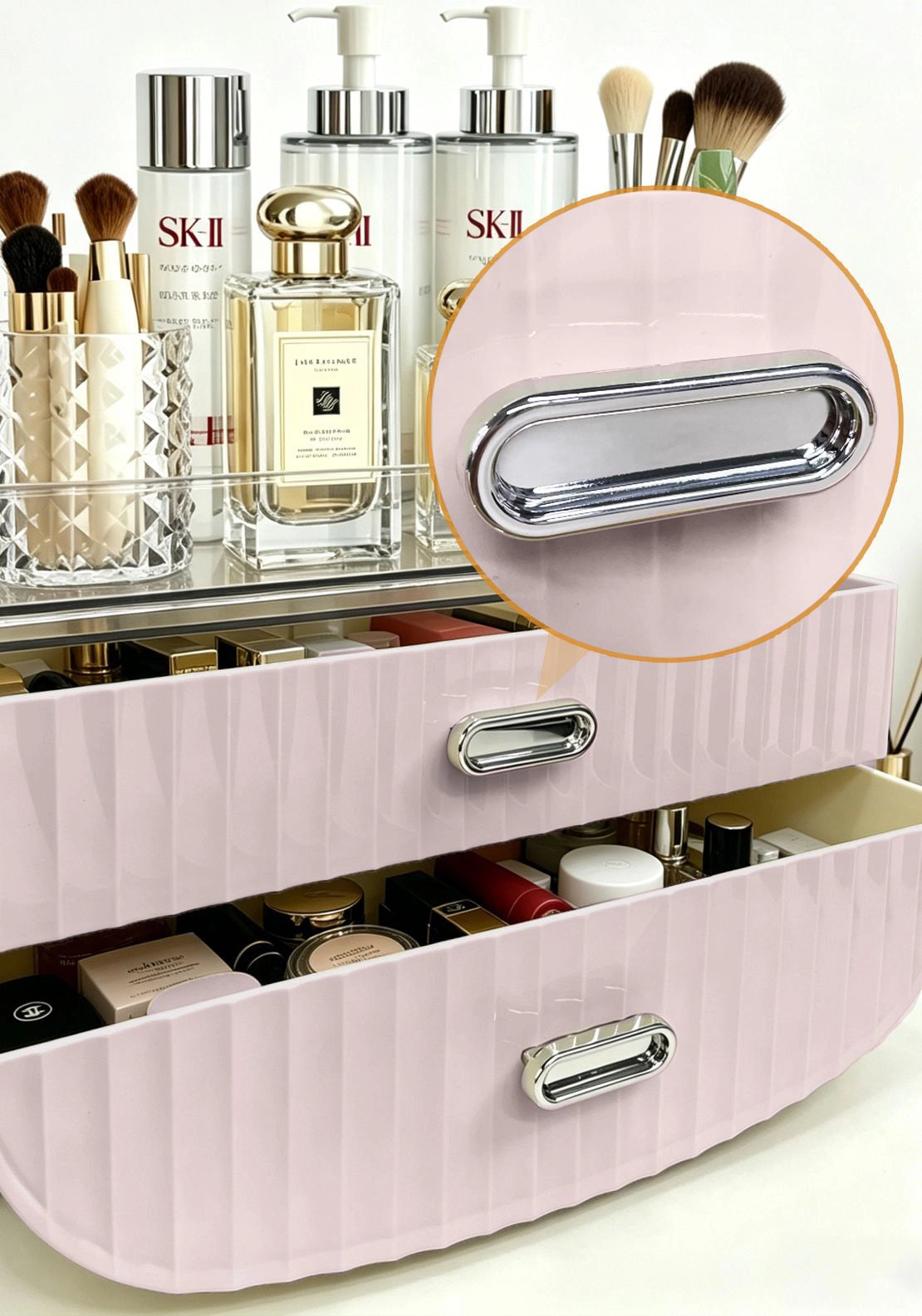 The Home Collection Cosmetic Storage Box - Pink 3 Shaws Department Stores