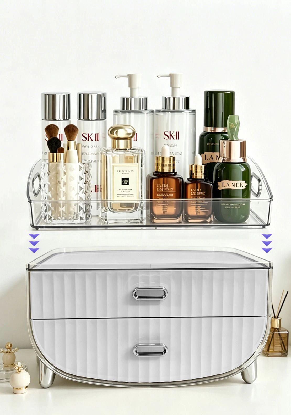 The Home Collection Cosmetic Storage Box - White 2 Shaws Department Stores