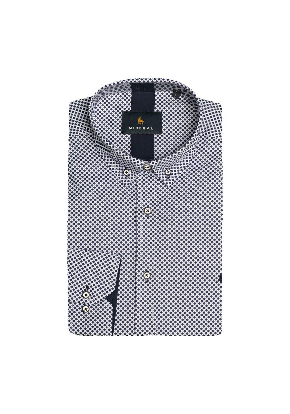 Mineral Beigh Long Sleeve Shirt - Navy / Blue 7 Shaws Department Stores