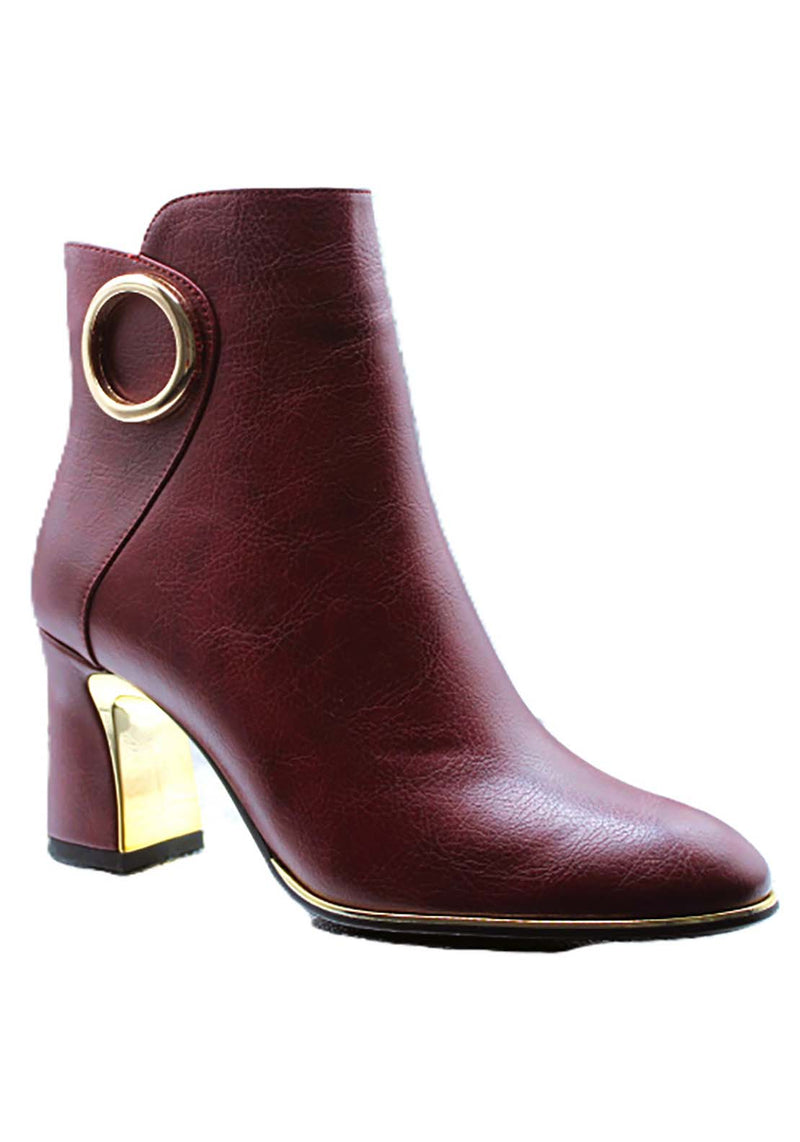 Beth24 Heeled Boot Burgandy Pu Shaws Department Stores