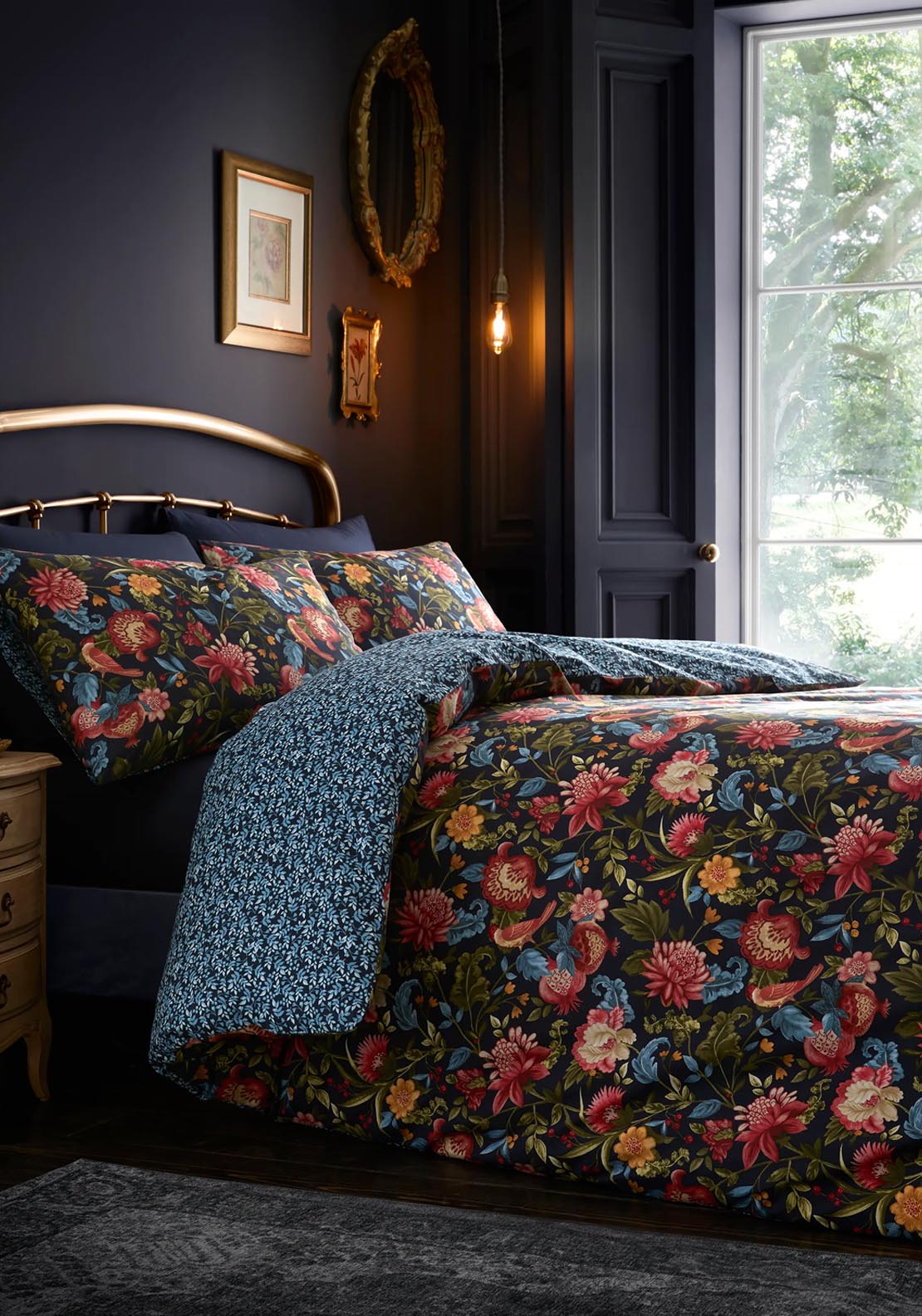 The Home Luxury Collection Jewelled Duvet Cover Set - Navy 1 Shaws Department Stores