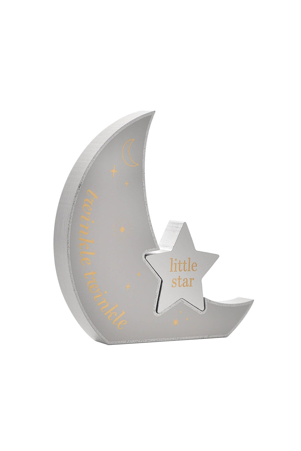 Bambino Bambino Wooden Moon Plaque &quot;Twinkle Twinkle&quot; 18cm 2 Shaws Department Stores