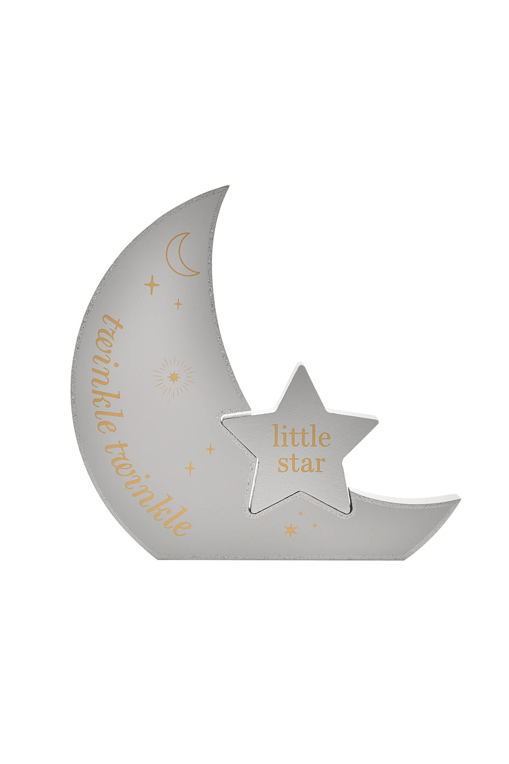 Bambino Bambino Wooden Moon Plaque &quot;Twinkle Twinkle&quot; 18cm 1 Shaws Department Stores