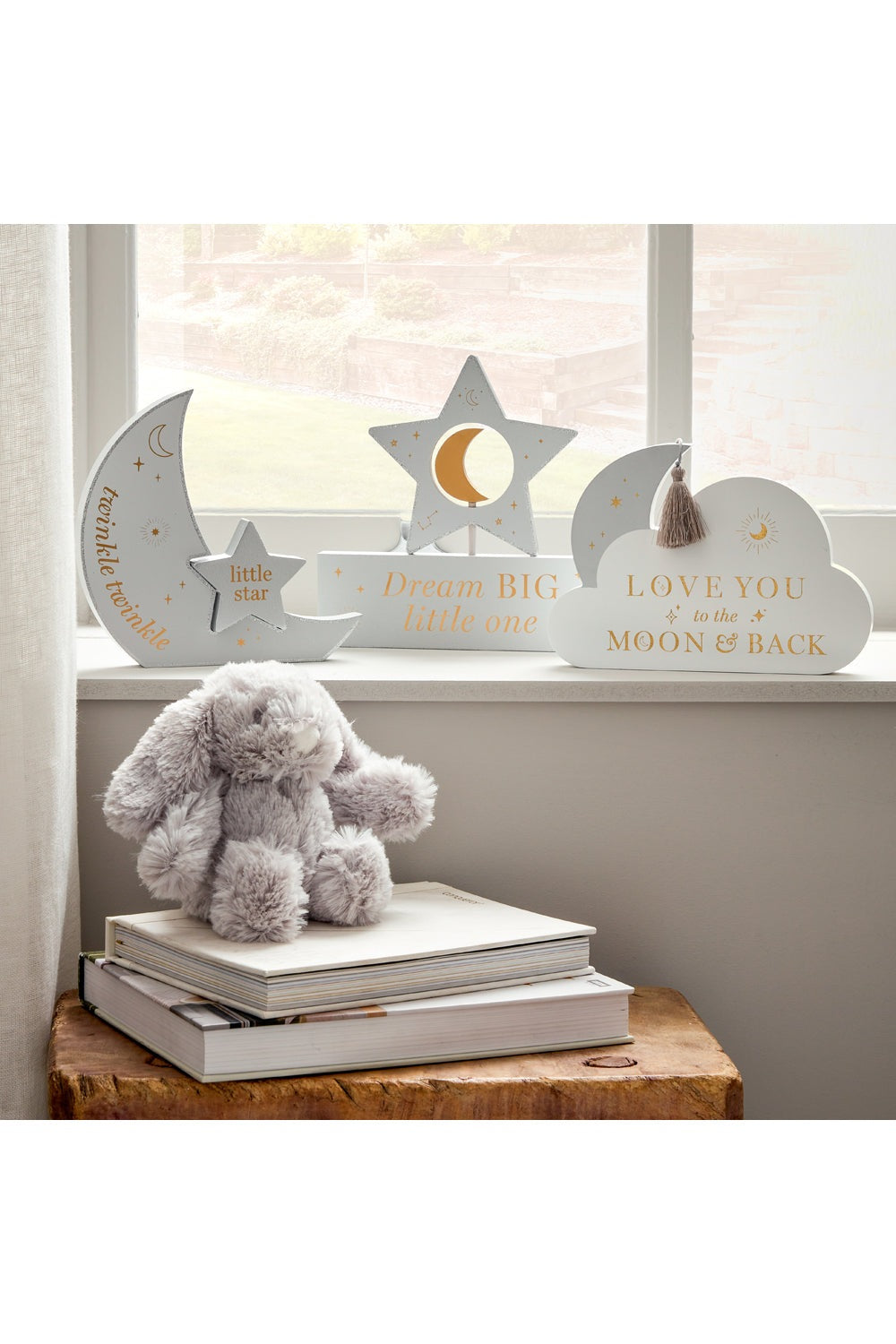 Bambino Bambino Wooden Moon Plaque &quot;Twinkle Twinkle&quot; 18cm 4 Shaws Department Stores