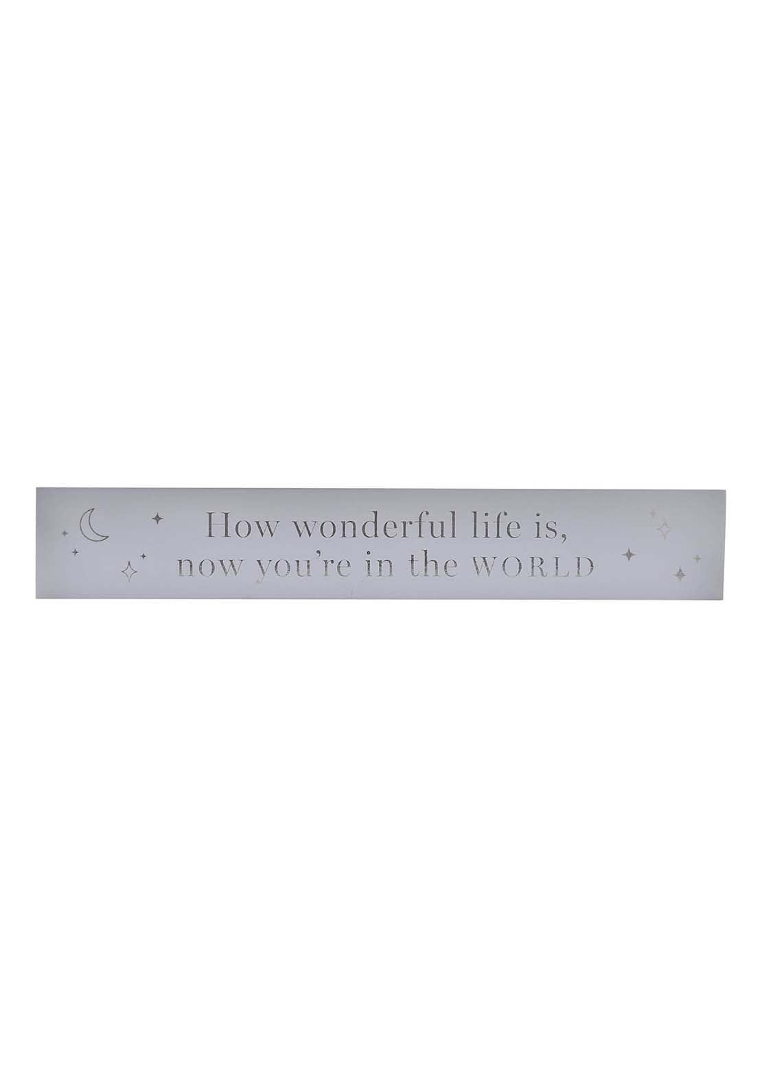 Bambino By Juliana Multi 3 Bambino Wooden Long Plaque "The World" Blue 2 Shaws Department Stores