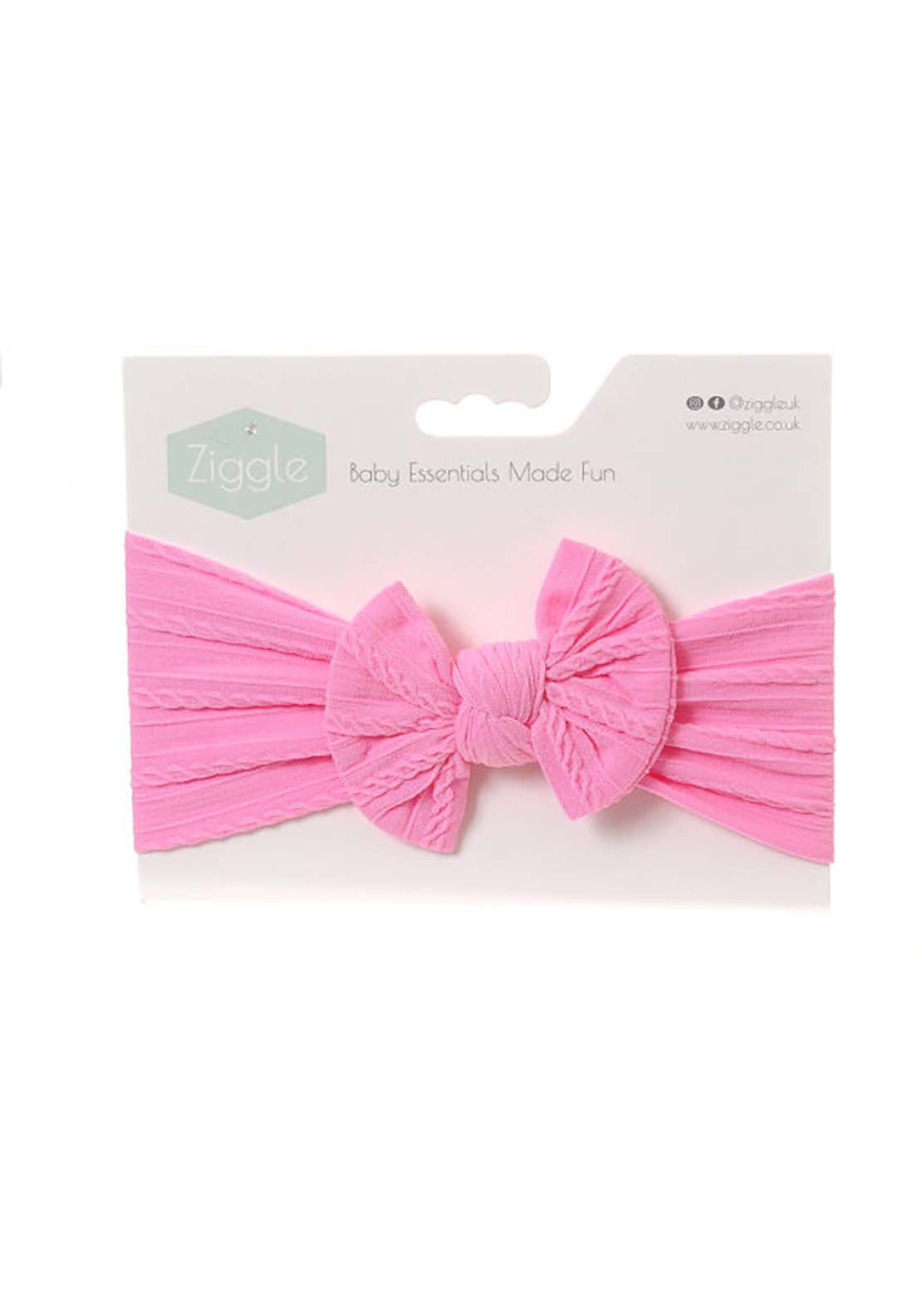 Ziggle Plain Bow Headband - Pink 1 Shaws Department Stores